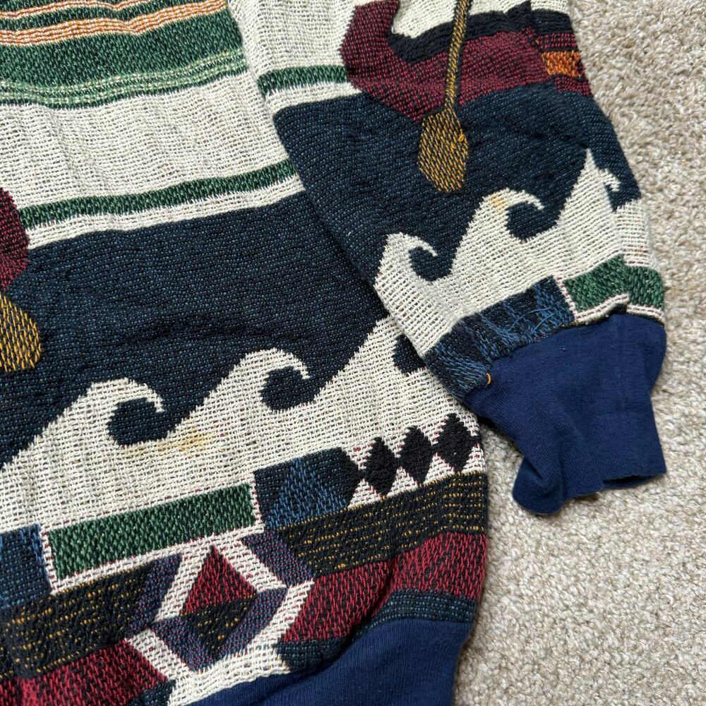 Sugar Street Weavers Woven Tapestry Sweatshirt USA Made Canoe Native American - Picture 4 of 6